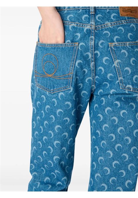 jeans moon laser straight donna blue MARINE SERRE | WPA128BCDEN0002BL05